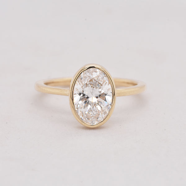 1.29ct Bezel Set Lab-Grown Oval White Diamond