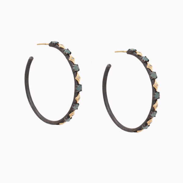 Grandidierite & Diamond Crivelli Hoops