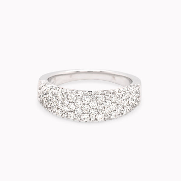 White Gold Flat Pavé Diamond Band