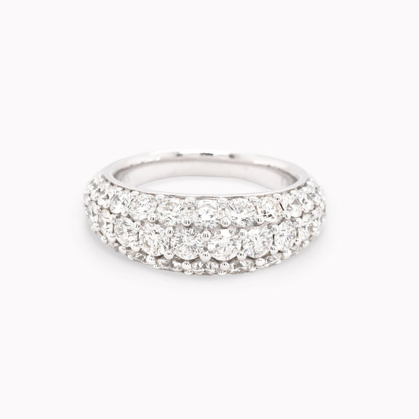 White Gold Pavé Diamond Dome Ring