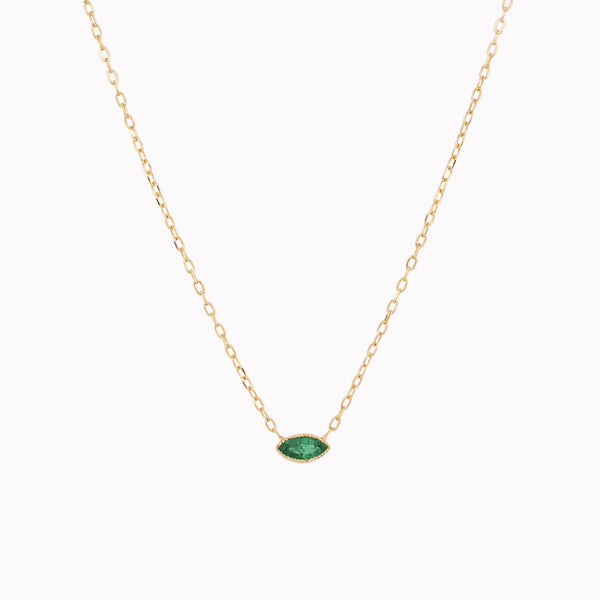 Petite Marquise Emerald Necklace