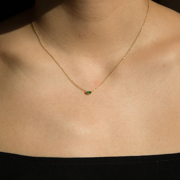 Petite Marquise Emerald Necklace