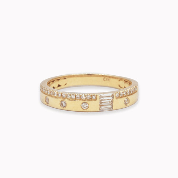 Flush Set Diamond Baguette Band