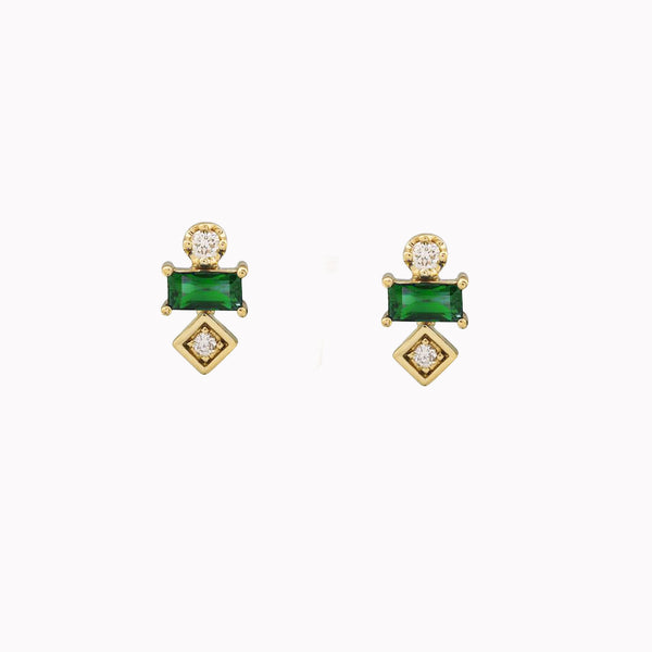 Art Deco Emerald Studs
