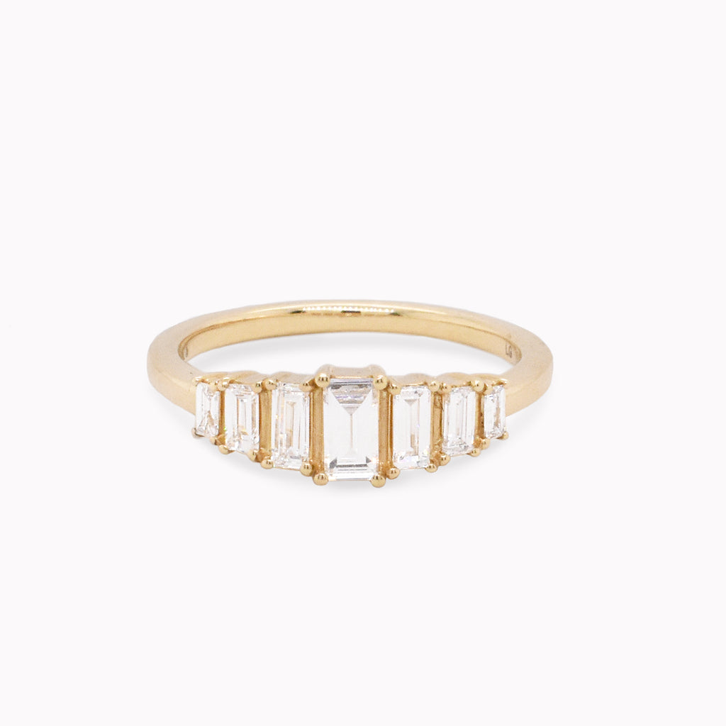 Deco Point Diamond Baguette Ring - Eliza Page