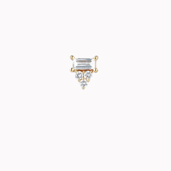 Diamond Baguette Cluster Stud