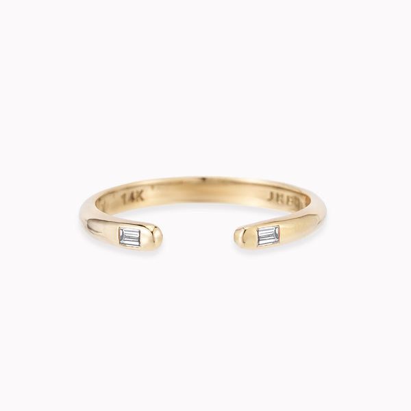 Diamond Baguette Rounded Cuff Ring