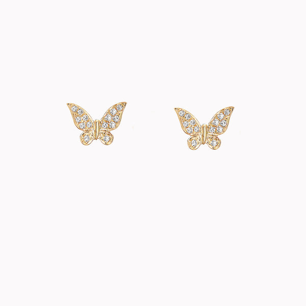 Diamond Butterfly Studs