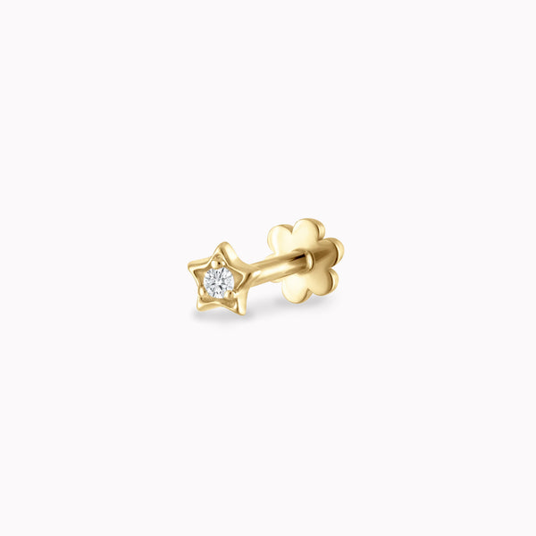 Diamond Star Solitaire Threaded Stud