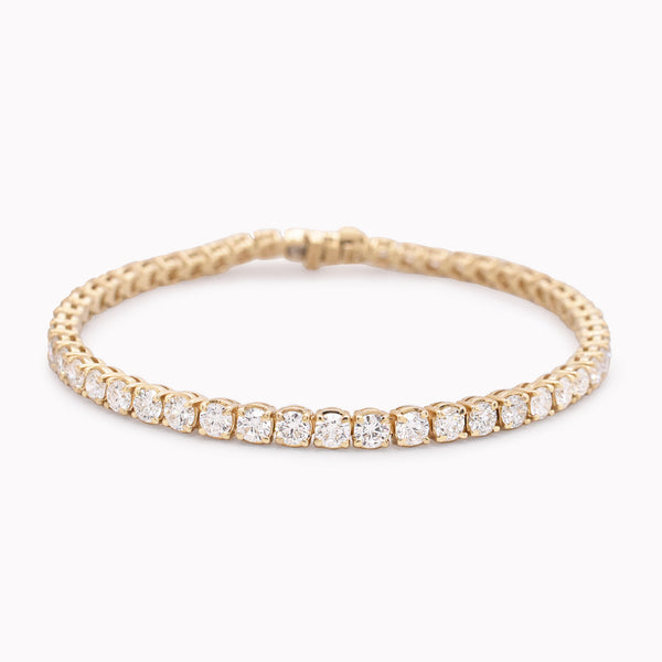 Yellow Gold Diamond Tennis Bracelet 6ct