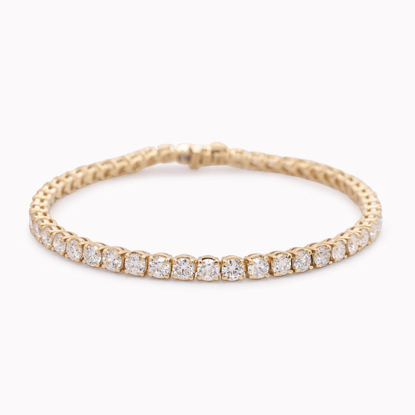 Yellow Gold Diamond Tennis Bracelet 6ct