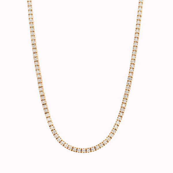 Yellow Gold Diamond Tennis Necklace 2.45ct