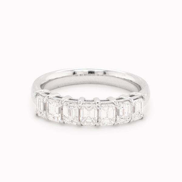 Half Eternity Emerald-Cut Diamond Band