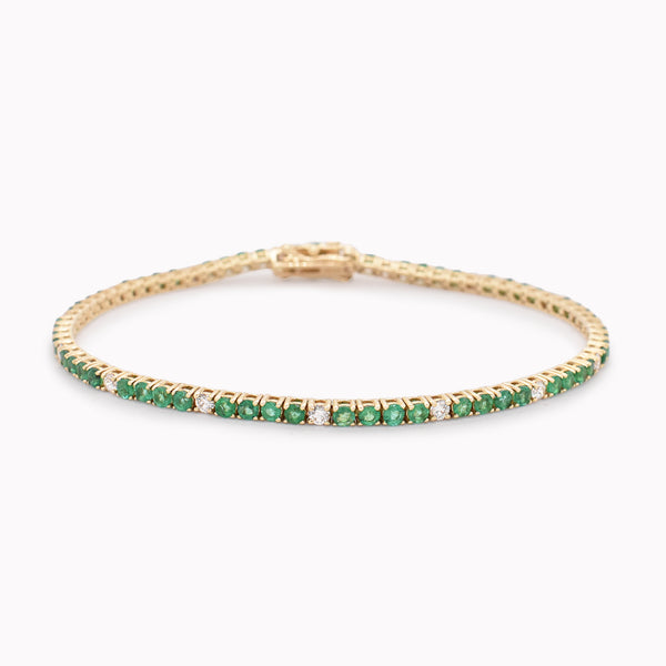 Emerald & Diamond Tennis Bracelet