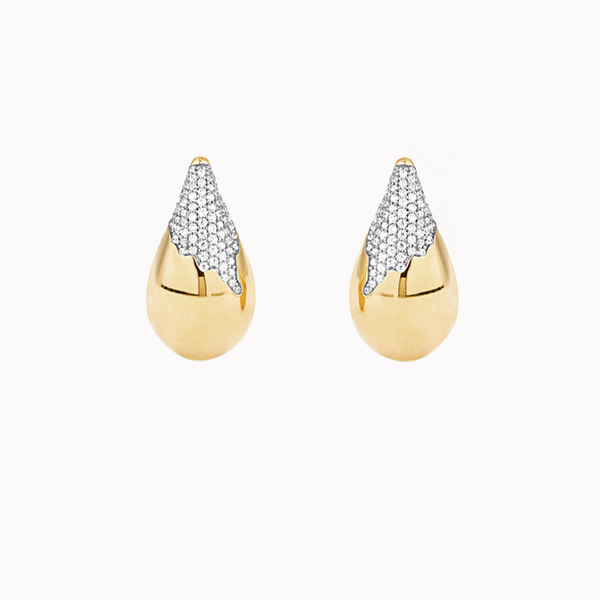 Gota Diamond Puff Teardrop Earrings