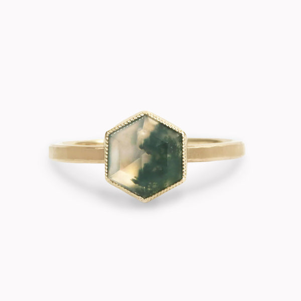 Hexagon Moss Ring