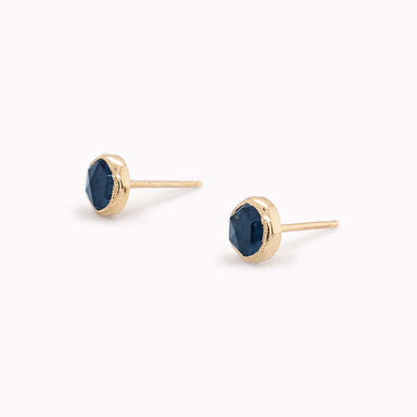 Juicy Round Blue Tourmaline Studs