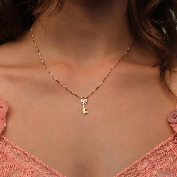 Petite Diamond Key Necklace