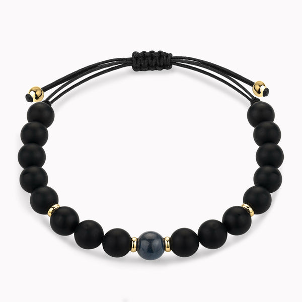 Onyx & Sapphire Beaded Bracelet