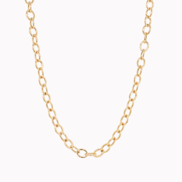 Rolo Link Hollow Chain Necklace