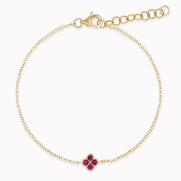 Ruby Clover Bracelet