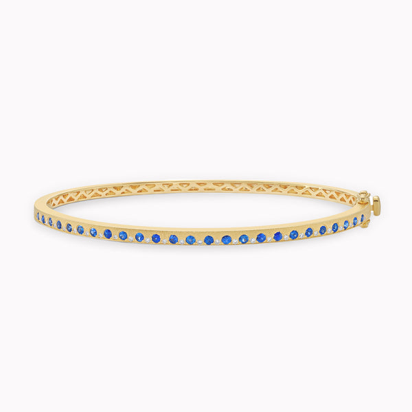 Sapphire & Diamond Offset Bangle