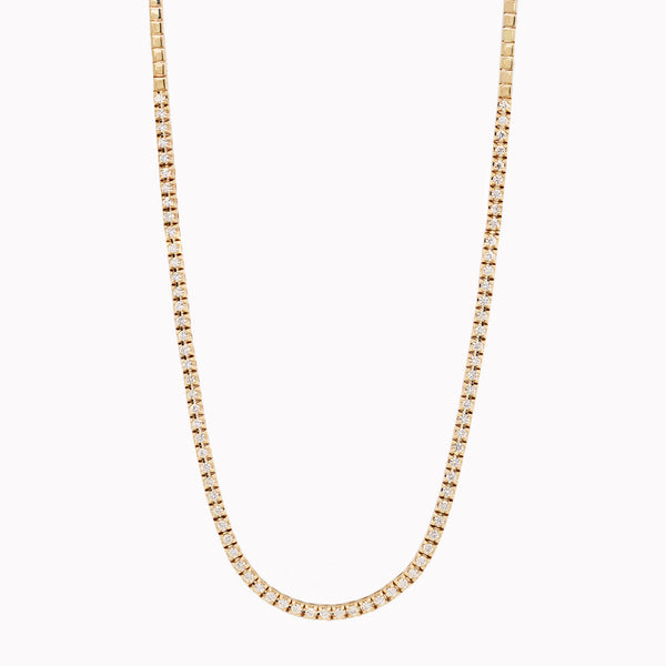 Yellow Gold Segment Diamond Tennis Necklace 1.15ct