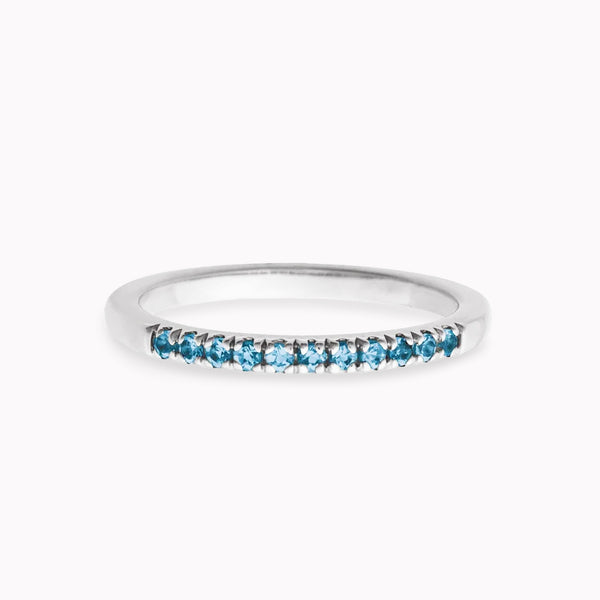 Silver Blue Topaz Stack Ring