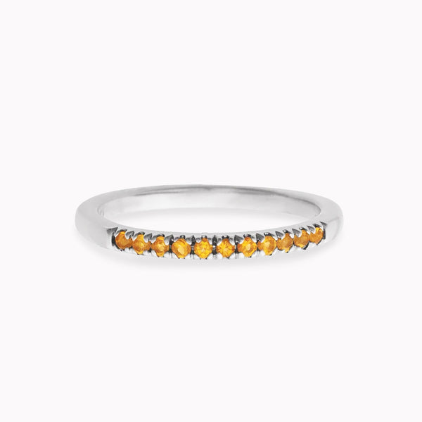 Silver Citrine Stack Ring