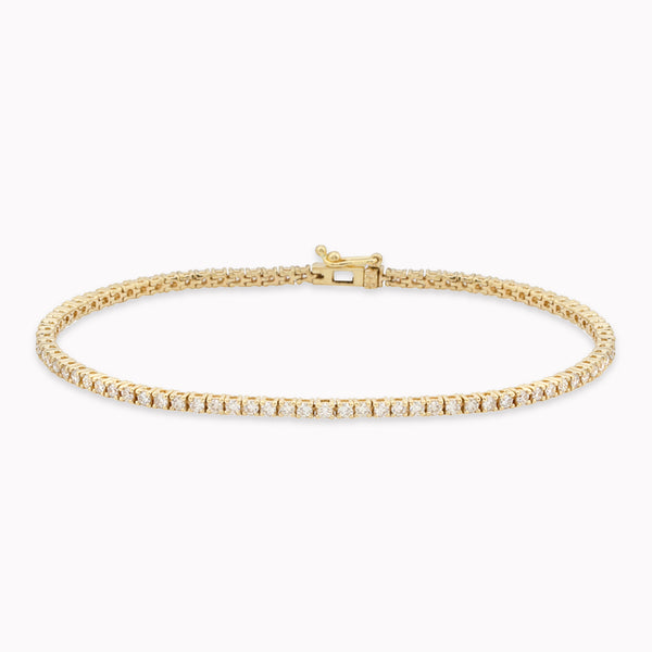 Yellow Gold Diamond Tennis Bracelet 2ct