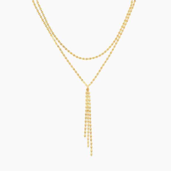 Two-Stranded Valentino Chain Dangle Necklace