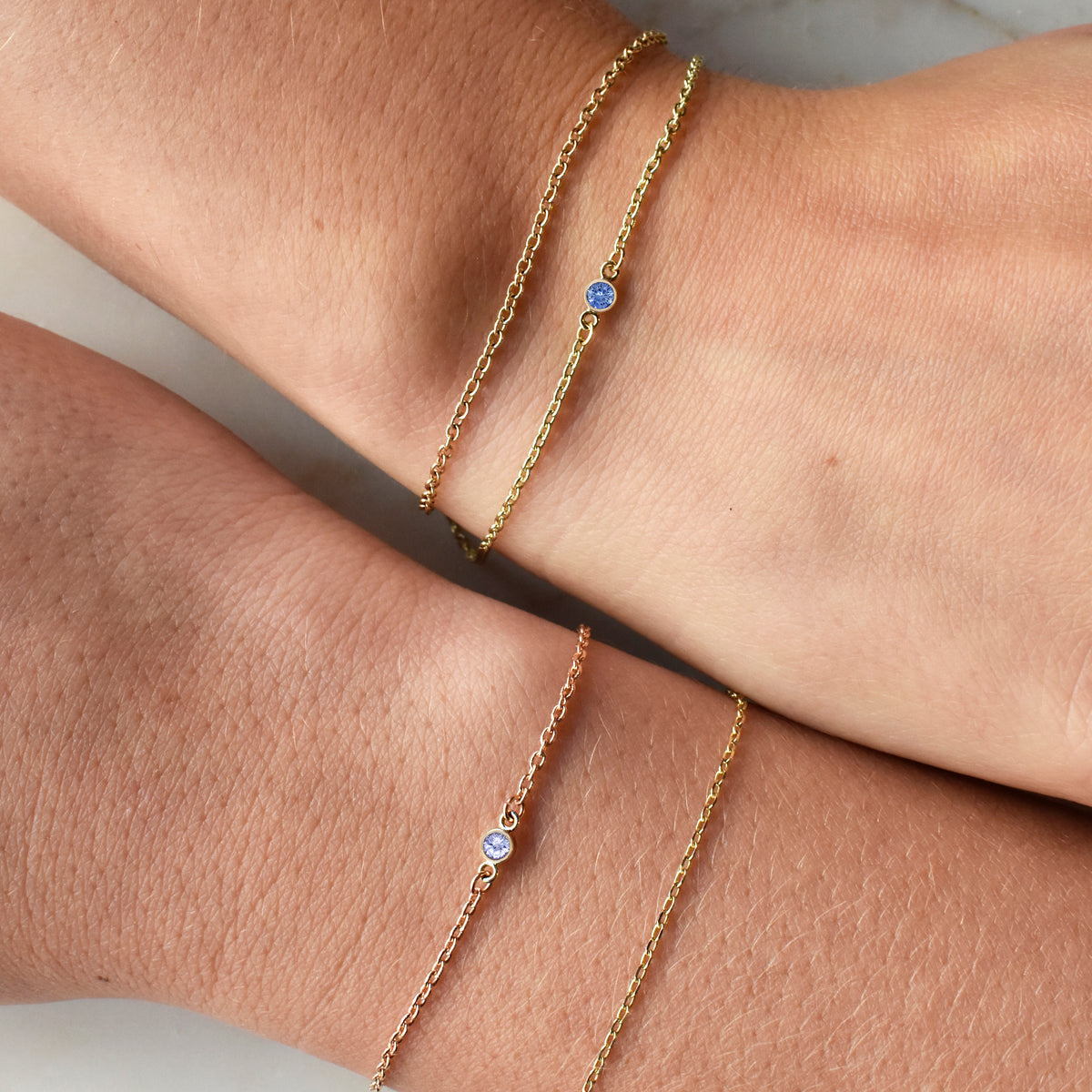 Blue Sapphire Beaded Bracelet, Precious Gemstone Bracelet, 14k Gold Filled  Chain, September Birthstone Bracelet 