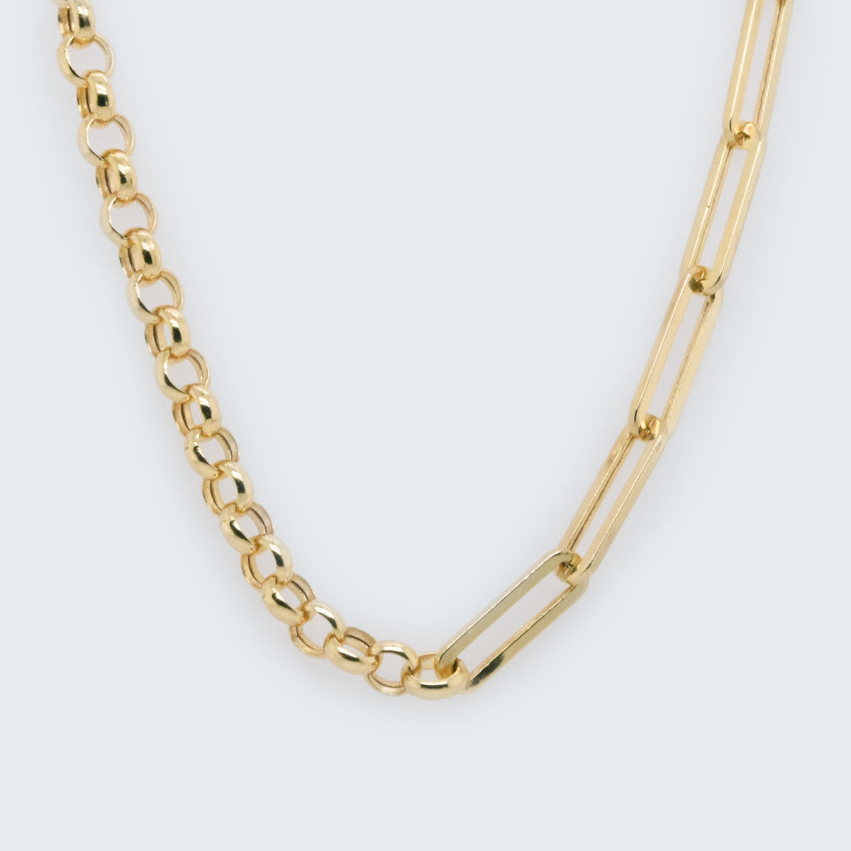 Paper Clip Fusion Necklace With Diamond Charm – Valla Jewelry